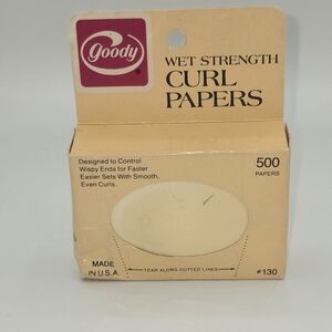 Goody Wet Strength Curl Papers 500‎ papers 1982 vintage USA NOS